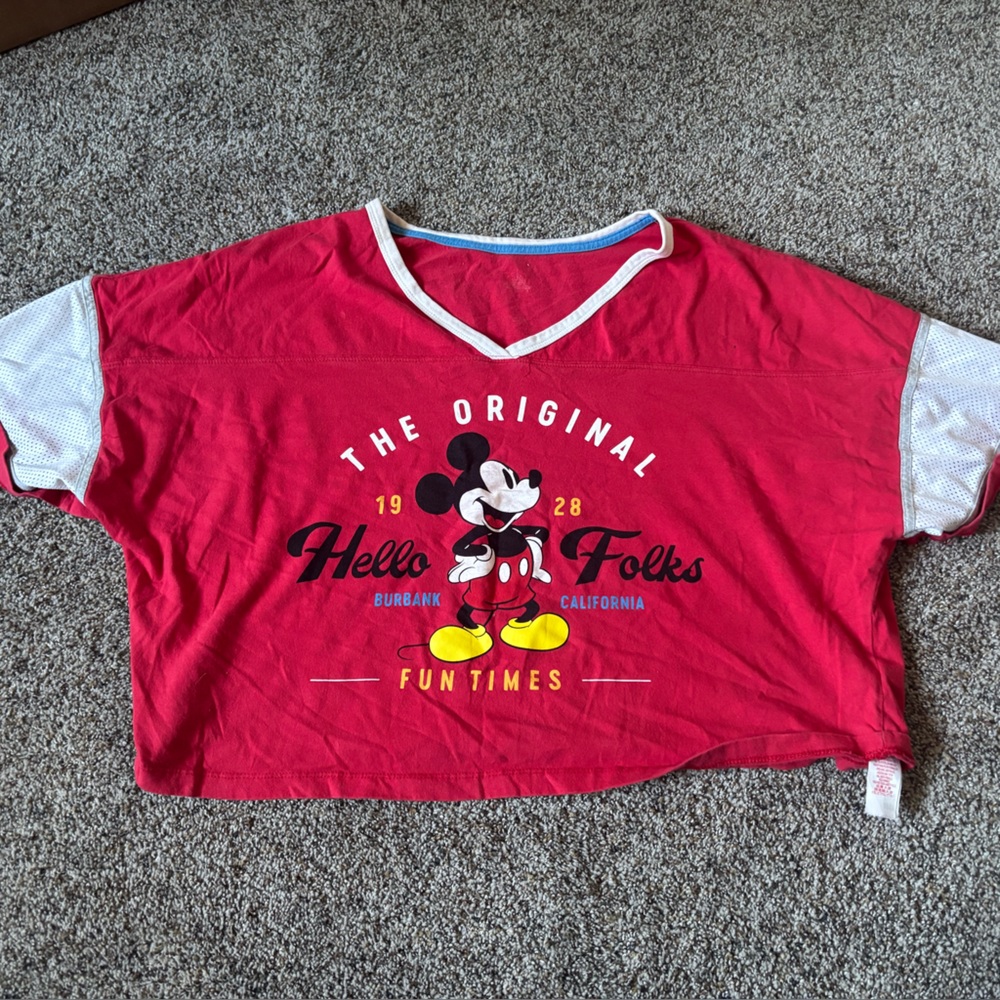 Vintage Disney Mickey Mouse graphic crop top XXL 2XL women’s pre loved